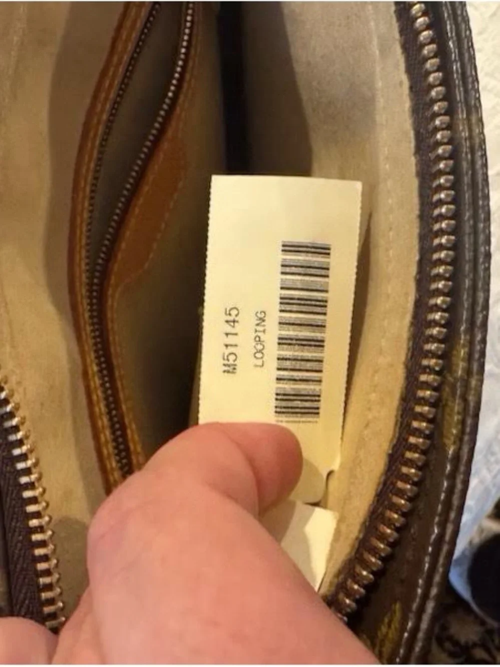 Louis Vuitton Monogram Looping Shoulder Bag with Tan Handle
